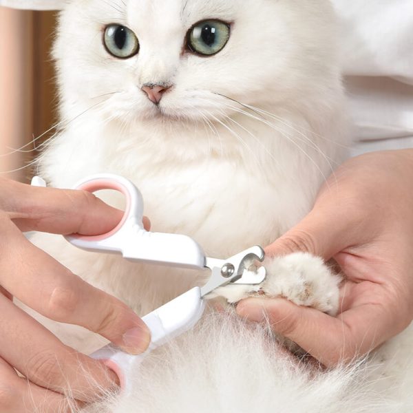 Cat Nail Clipper with Safety Guard and Nail File Stainless Steel Cat Claw Trimmer for Small Animals