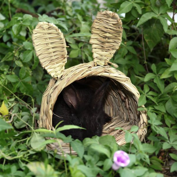 Pet Rabbit Handmade Straw Tunnel Nest Chinchilla Hamster Golden Bear Guinea Pig Toy Tunnel Hedgehog Hideout (2)