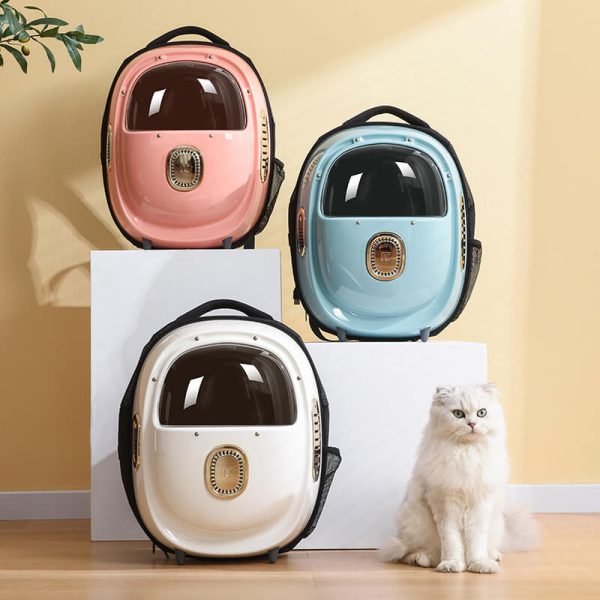 Portable Cat Backpack Large Space Outdoor Travel Pet Carrier with Air Conditioning and Transparent Design (3)