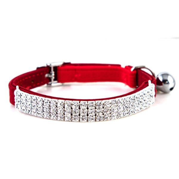 Wholesale Diamond Leather Cat Collar